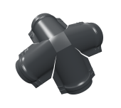 Четверник конька малого полукруглого 0,5 Satin Matt TX с пленкой RAL 7016 антрацитово-серый Центр Кровли