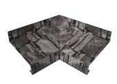 Угол отлива внутренний 50 0,45 Print Elite с пленкой Fine Stone TwinColor Центр Кровли