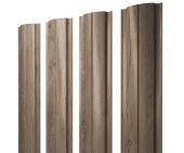 Штакетник Полукруглый Slim с прямым резом 0,45 Print Elite White Wood TwinColor Центр Кровли