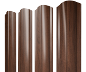Штакетник Круглый фигурный 0,45 Print Elite Choco Wood TwinColor Центр Кровли