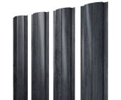 Штакетник Полукруглый Slim с прямым резом 0,45 Print Premium Grey Wood TwinColor Центр Кровли