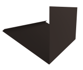 Планка примыкание верхнее к трубе фальц Grand Line 0,5 Atlas X с пленкой RR 32 темно-коричневый (3м) Центр Кровли