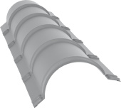 Планка малого конька полукруглого Grand Line 0,5 Сатин с пленкой RAL 7004 сигнальный серый (1,97м) Центр Кровли