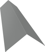 Планка конька плоского 145х145 Grand Line 0,5 Сатин с пленкой RAL 9006 бело-алюминиевый (3м) Центр Кровли