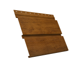 Софит металлический Квадро Брус с перфорацией 0,45 Print Elite с пленкой Golden Wood TwinColor Центр Кровли