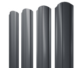 Штакетник Полукруглый Slim фигурный 0,4 PE-Matt-Double RAL 7024 мокрый асфальт Центр Кровли