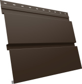 Софит металлический Квадро Брус в01 Grand Line без перфорации 0,5 GreenCoat Pural БТ матовый с пленкой RR 32 темно-коричневый (RAL 8019 серо-коричневый) Центр Кровли