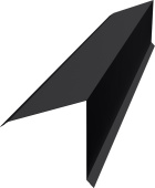 Планка конька односкатной кровли 160х160 Grand Line 0,5 PurPro матовый RAL 9005 черный (3м) Центр Кровли