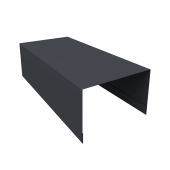 Крышка для забора из сайдинга (Блок-хаус new) 0,45 Drap TwinColor RAL 7024 мокрый асфальт (3м) Центр Кровли