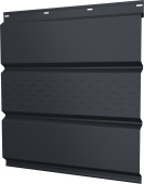 Софит металлический Классик v02 Grand Line центральная перфорация 0,45 Drap TX с пленкой RAL 7024 мокрый асфальт Центр Кровли