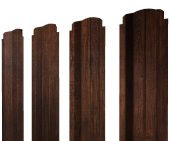 Штакетник П-образный В фигурный 0,45 Print-Double Premium Cherry Wood Dark F Центр Кровли