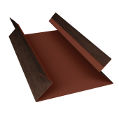 Планка угла внутреннего составная верхняя Экобрус Grand Line 0,45 Принт Премиум Античный дуб TwinColor (3м) Центр Кровли