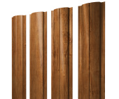 Штакетник Полукруглый Slim с прямым резом 0,45 Print Elite Golden Wood TwinColor Центр Кровли