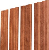 Штакетник Twin XL с прямым резом Grand Line 0,45 Print Premium Rowan Wood Intense FTC Центр Кровли