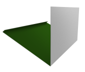 Планка примыкание верхнее к трубе фальц 0,45 PE с пленкой RAL 6002 лиственно-зеленый (2м) Центр Кровли