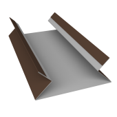 Планка угла внутреннего составная верхняя Экобрус Grand Line 0,5 Сатин с пленкой RAL 8017 шоколад (2м) Центр Кровли