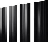 Штакетник М-образный A с прямым резом Grand Line 0,5 Rooftop Бархат RAL 9005 черный Центр Кровли