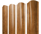 Штакетник Круглый фигурный 0,45 Print-Double Premium Golden Wood Центр Кровли