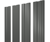 Штакетник Twin с прямым резом 0,45 PE RAL 7005 мышино-серый Центр Кровли