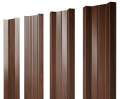Штакетник М-образный А с прямым резом 0,45 Print Elite Choco Wood TwinColor Центр Кровли