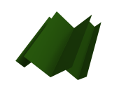 Угол внутренний сложный Кликфальц Pro 0,45 PE с пленкой RAL 6002 лиственно-зеленый (2м) Центр Кровли