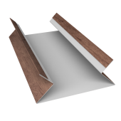 Планка угла внутреннего составная верхняя Экобрус Grand Line 0,45 Принт Премиум Миндальное дерево Фреш (3м) Центр Кровли