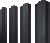 Штакетник М-образный B фигурный Grand Line 0,5 Satin Matt RAL 7024 мокрый асфальт Центр Кровли