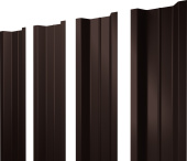 Штакетник П-образный B с прямым резом Grand Line 0,5 PurPro Matt 275 RAL 8017 шоколад Центр Кровли