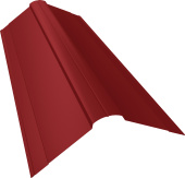 Планка конька фигурного 150х150 Grand Line 0,5 Сатин с пленкой RAL 3011 коричнево-красный (3м) Центр Кровли