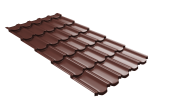 Металлочерепица "Квинта плюс3D" ("Kvinta plus3D") 0,5 Satin RAL 3009 оксидно-красный Центр Кровли