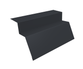 Планка карнизная для металлочерепицы квинта Uno 0,45 Drap TwinColor RAL 7024 мокрый асфальт (2м) Центр Кровли