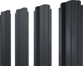Штакетник П-образный B фигурный Grand Line 0,5 GreenCoat Pural БТ матовый RR 23 темно-серый (RAL 7024 мокрый асфальт) Центр Кровли