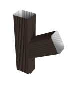 Тройник прямоугольный левый Vortex Lite PE RR 32 темно-коричневый Центр Кровли