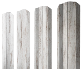 Штакетник М-образный А фигурный 0,45 Print Elite Snow Wood TwinColor Центр Кровли