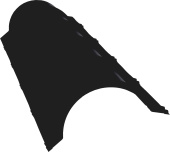 Планка малого конька полукруглого Grand Line 0,5 Rooftop Бархат RAL 9005 черный (1,97м) Центр Кровли