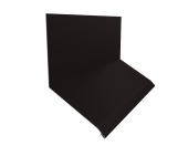 Планка примыкание верхнее к стене фальц Grand Line 150х130х20 0,5 Velur X RAL 9005 черный (3м) Центр Кровли