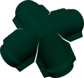 Четверник конька малого полукруглого Grand Line 0,5 Сатин матовый ТХ с пленкой RAL 6005 зеленый мох Центр Кровли