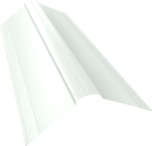 Планка конька фигурного 150х150 Grand Line 0,5 Сатин с пленкой RAL 9003 сигнальный белый (2м) Центр Кровли