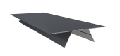 Планка стыковочная составная верхняя 0,5 Satin с пленкой RAL 7024 мокрый асфальт (3м) Центр Кровли