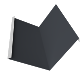 Планка примыкания 115х115 Grand Line Фартук S4 пристенный уголовой 0,5 Сатин матовый ТХ RAL 7024 мокрый асфальт (2м) Центр Кровли