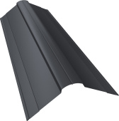 Планка конька фигурного 100x100 Grand Line 0,5 GreenCoat Pural БТ матовый RR 23 темно-серый (RAL 7024 мокрый асфальт) (2м) Центр Кровли