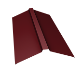 Планка конька прямоугольного 150х30х150 0,5 Satin с пленкой RAL 3005 красное вино (3м) Центр Кровли