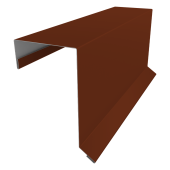 Планка торцевая кровельная фальц 65х97 0,5 Satin с пленкой RAL 3009 оксидно-красный (2м) Центр Кровли