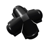 Четверник конька полукруглого 0,5 Satin с пленкой RAL 9005 черный Центр Кровли