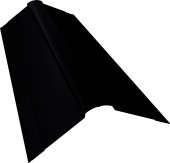 картинка Планка конька фигурного 150х150 Grand Line 0,5 Drap ТХ RAL 9005 черный (2м) Центр Кровли Планка конька фигурного 150х150 Grand Line 0,5 Drap ТХ RAL 9005 черный (2м) Центр Кровли