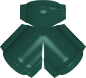 Тройник Y конька полукруглого Grand Line 0,5 Сатин матовый ТХ с пленкой RAL 6005 зеленый мох Центр Кровли