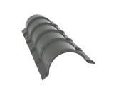 Планка малого конька полукруглого 0,45 PE с пленкой RAL 7005 мышино-серый (1,97м) Центр Кровли