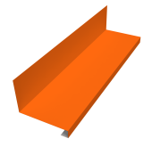 Планка примыкание нижнее к трубе фальц 0,45 PE с пленкой RAL 2004 оранжевый (3м) Центр Кровли