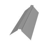 Планка конька плоского 115х30х115 0,45 PE с пленкой RAL 9006 бело-алюминиевый (2м) Центр Кровли