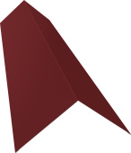 Планка конька плоского 145х145 Grand Line 0,5 Сатин с пленкой RAL 3011 коричнево-красный (3м) Центр Кровли